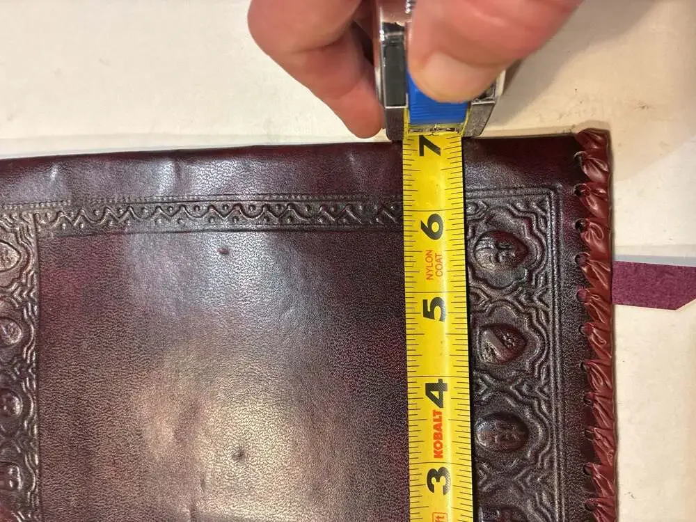 Vintage Hand-Tooled Leather Venice Gondola Embossed Journal Cover
